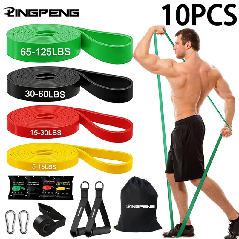 Pull Up Assist Band - 10Pcs 4-Level Resistance Bands Set with
