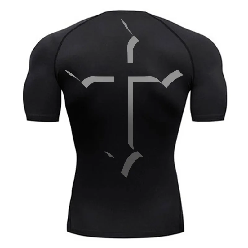 Crossfit Gym - Cross Print Compression Shirt for Men