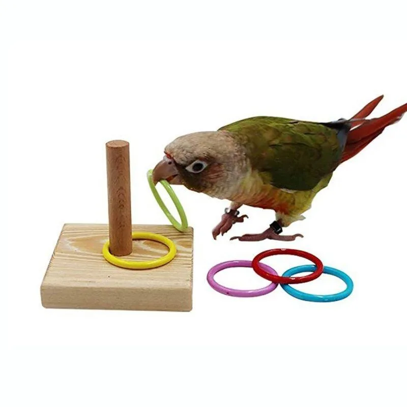 Gymnastic Ring Wood - Bird Training Ring Toy Parrot Educational