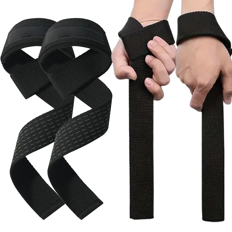 Crossfit Workout With Equipment - Weight Lifting Wrist Straps Bodybuilding Hand