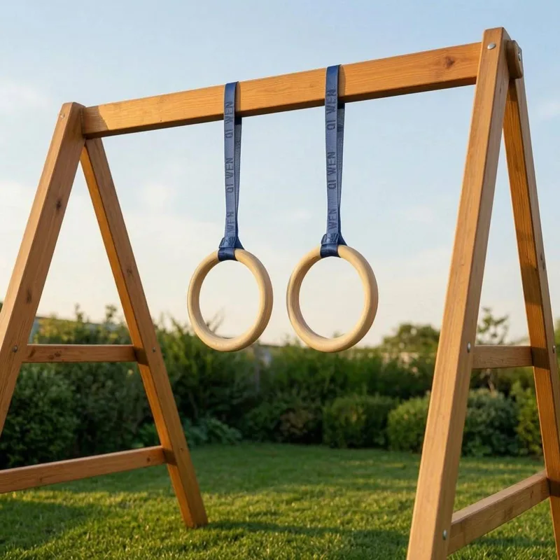 Wooden Gym Rings Woven Strappi - đánh giá và giá Gymnastic Ring Wood