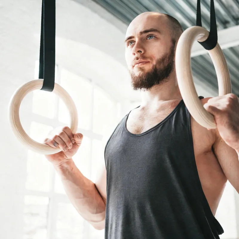 2Pcs/Pairs Wooden Portable Gym - đánh giá và giá Gymnastic Ring Wood