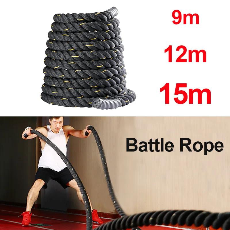 9M/12M/15M Fitness Battle Rope - đánh giá và giá Crossfit Workout With Equipment